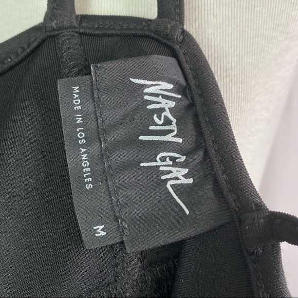 Nasty Gal Black High Neck Halter Strappy Back Mini Dress Med - Picture 6 of 7